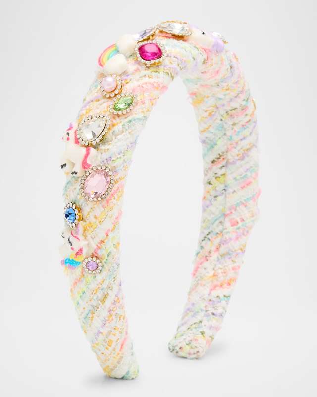 Girl's Unicorn Tweed Crystal Headband